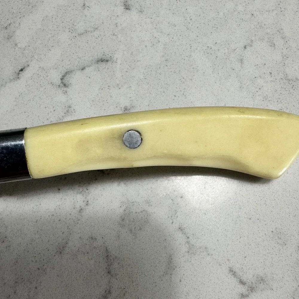 VINTAGE Crown Awards STEAK AND RIB Fork Bakelite Handle Micro‎ Honed Made Japan